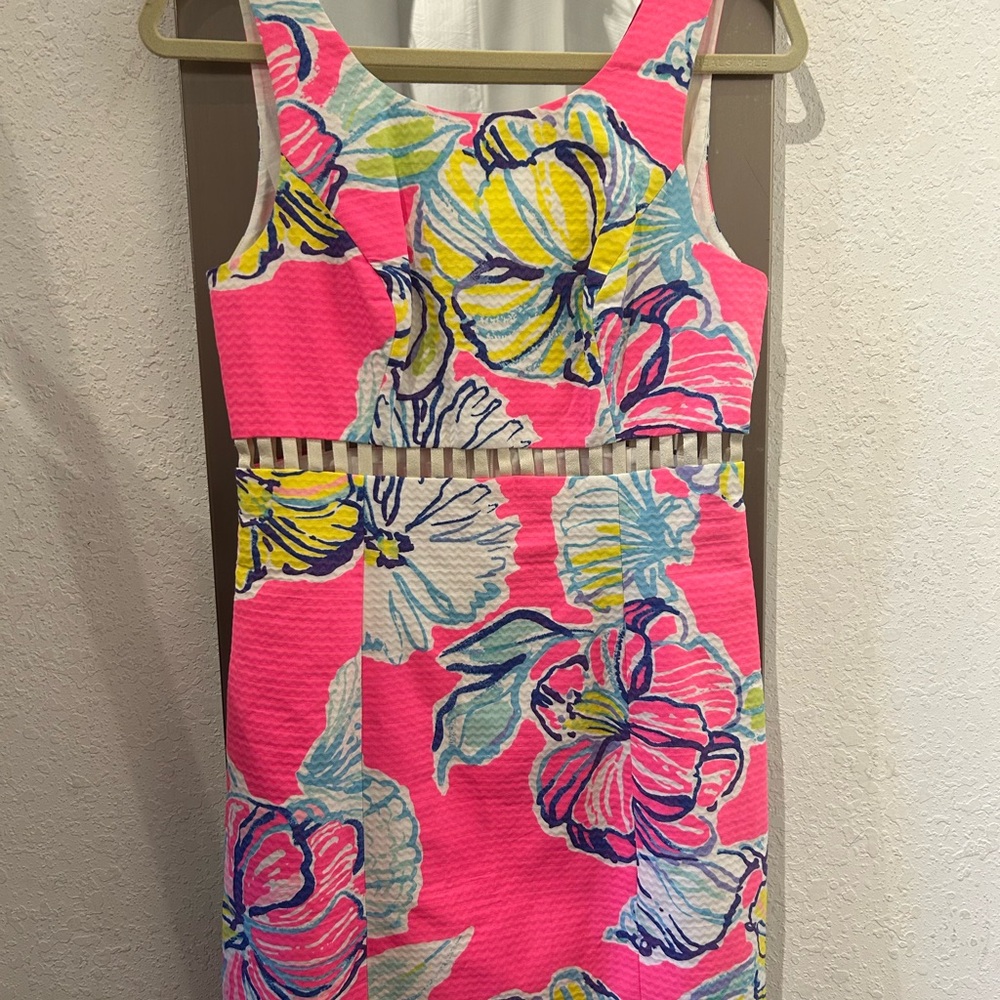 Lilly Pulitzer Pink Floral Midi Dress